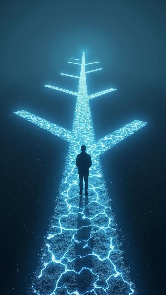 A person standing at a crossroads where each path leads to a different, abstract logo representing a CPA network.