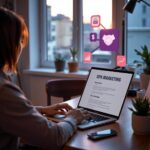 Guest blogger writing CPA content with icons of authority, traffic, and partnerships